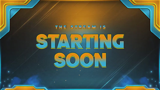 Animated Twitch Overlay Pack | Blue Gold Stream Overlays | Modern Gaming Screens, Starting Soon BRB Alerts, Streaming Panels, Stream Package