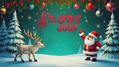 Christmas Stream Overlay Pack | Santa & Reindeer | Cozy Winter Twitch Bundle, Holiday Snow Scene | Animated Alerts | Stream Decorations