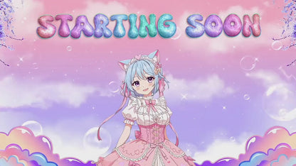 Pastel Sky Clouds Stream Package | Kawaii Anime Fantasy Twitch Overlays | Cute VTuber Gaming Bundle | Dreamy Colorful Cozy LoFi OBS Stream