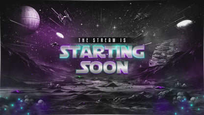 Space Galaxy Twitch Overlay Pack Animated | Sci Fi Stream Screens Cosmic Theme | Cyber Starting Soon Alerts Panels OBS Kick YouTube Overlay