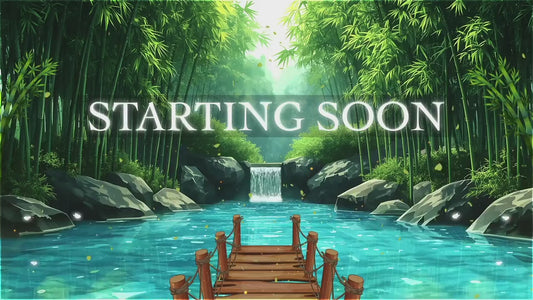 Bamboo Streaming Pack | Animated Twitch Overlay | Nature Stream Package | Forest Waterfall Screens | Alerts | Panels | Gaming Overlays | OBS
