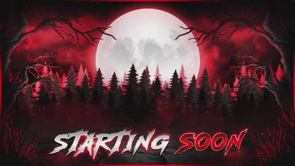Blood Moon Stream Overlay, Spooky Forest Twitch Overlay, Dark Lightening Gaming Stream Wolf Moon Gothic Theme Alerts Panels OBS Kick YouTube