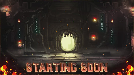 Ancient Castle Twitch Overlay | Royal Stone Cave Civilisation Stream Overlays | Fantasy Animated Overlay | Dungeon Fire, Gothic Rune Panels