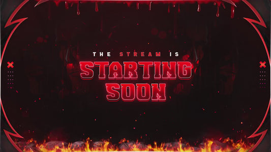 Blood and Fire Twitch Overlays | Dangerous Gamer | Dark Crimson Stream, Red Dripping Horror, Dark Money Gaming Starting Streams, OBS overlay