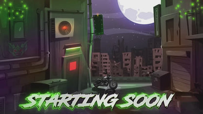 Dark Stream overlay Package | Biker Motorcycle Theme | Night City Twitch Pack | Animated Twitch Overlays | stream screens | Twitch Alerts