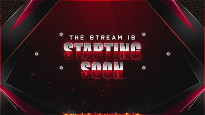 Red & Black Stream Overlay | Fire Twitch Overlays Pack | Elegant Animated Stream Package | Streams Scenes | Gaming Panels | Gamer Alerts