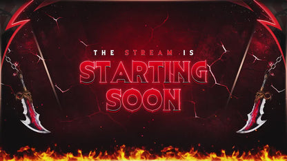 Red Demon Blade Stream Overlay Pack Animated | Dark Fire Twitch Screens | Hell Theme Starting Soon, Devil Alerts,  Panels OBS Kick YouTube