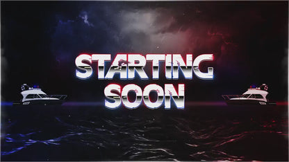 Ocean Police Twitch Overlay, Red and Blue Naval Cops Ocean Layouts for Streamers, Police Thunder Lightening Stream Overlay, OBS Crime Stream