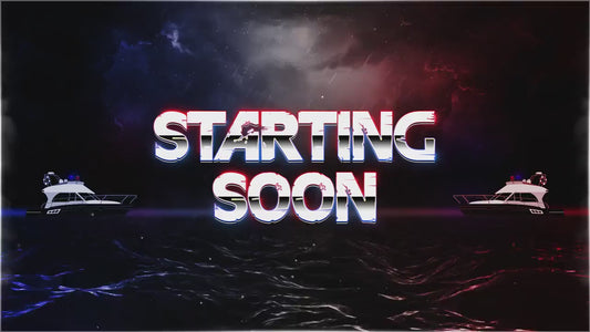 Ocean Police Twitch Overlay, Red and Blue Naval Cops Ocean Layouts for Streamers, Police Thunder Lightening Stream Overlay, OBS Crime Stream
