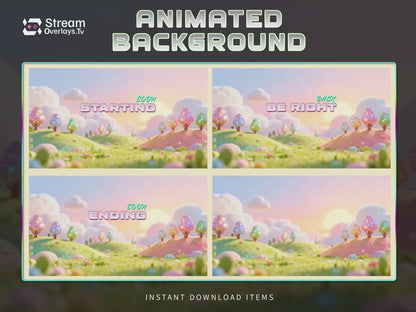 Cute Fantasy Animated Background | Pastel Nature Landscape | Cozy Dreamy Scene | Starting Soon BRB Ending | Stream Background