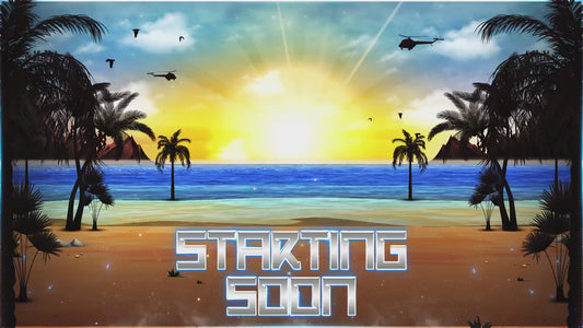 Tropical Beach Twitch Overlay | Summer Island Stream | Animated Gaming Pack | Sunset Streams | Streaming Scenes | Gaming Panels | Screens