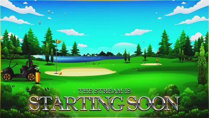 Golf Twitch Overlay Pack | Animated Sports Streaming Package | Stream Package | Gaming Alerts | Starting Soon | Kick Screens | OBS Studio