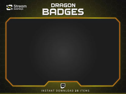 Dragon Sub Badges Bundle: Twitch, YouTube, Discord (Instant Download)