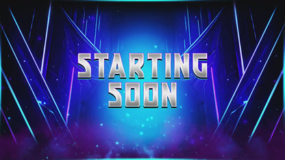 Animated Mecha Twitch Overlay, Futuristic Sci-Fi Stream Package, High-Tech Cyber Setup for OBS, Cyber Shield Animated Stream  Purple & Blue