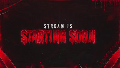 Horror Twitch Overlay | Animated Pack | Dark Gaming Stream | Red Blood Gaming Streams | Streaming screens | OBS, Streamlabs & Kick Screens