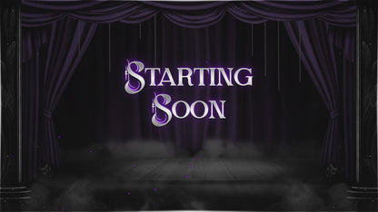 Elegant Theater Twitch Overlay Pack | Animated Dark Stage Curtain Stream Package, OBS Overlay, Twitch Panels, Stream Alerts | Kick & YouTube