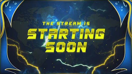 Energy Twitch Overlay | Lightning Streaming Pack | Electric Animated Scenes, Blue Yellow Power Streams, Twitch Alerts, Starting Soon, Panels