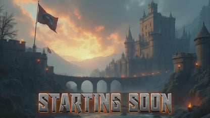 Medieval Castle Stream Overlay Pack | Dark Fantasy Theme | Ancient Twitch Overlay | Epic War | Throne Game | Vikings | Iron flame Screens