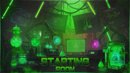 Sci-Fi Toxic Laboratory Twitch Overlay, Futuristic Neon Lab Stream Overlays, Cyberpunk Lab Stream, OBS Green Overlay Toxic Experiment Lab