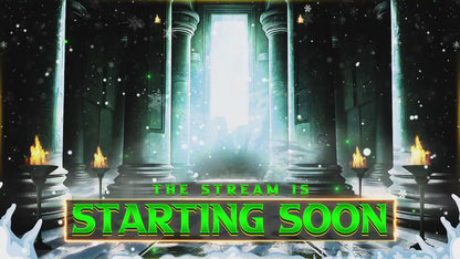 Winter Castle Stream Overlay, Mystic Temple Twitch Overlay| Green Fantasy Ruins Screens | Magic Throne Starting Soon, Alerts Panels OBS Kick