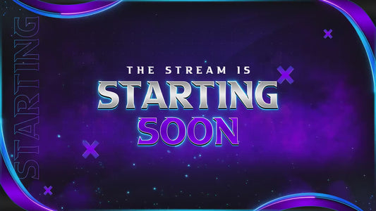 Purple Neon Twitch Overlay Pack Animated | Galaxy Space Stream Screens, Futuristic Cyber Theme, Starting Soon Alerts Panels OBS Kick YouTube