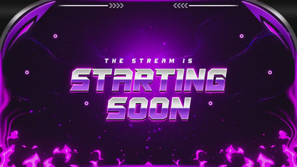 Purple Neon Twitch Overlay | Cosmic Streaming Pack | Galaxy Animated Scenes | Stream Package | Twitch Alerts | Starting Soon, Kick Screens