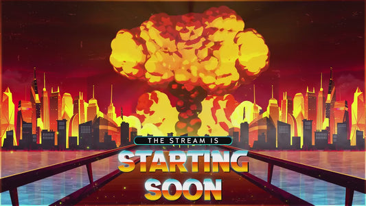 Atomic Explosion Stream Package, Nuclear Blast Twitch Overlay, Cyberpunk City Fire Overlays, Dystopian Stream Apocalypse City OBS Streamlabs