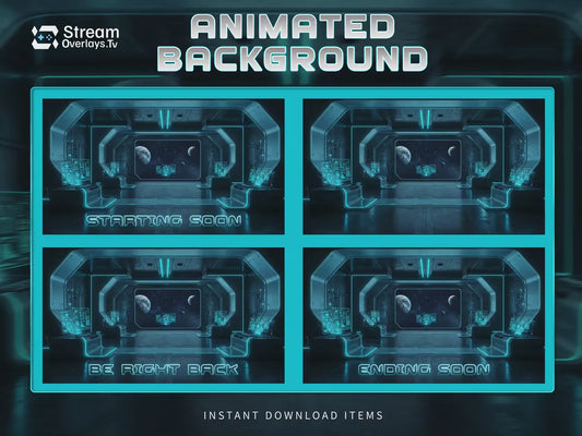 Futuristic Neon Animated Twitch Background | Sci-Fi Stream Room | Starting Soon BRB Ending Screens | Twitch Overlay Pack